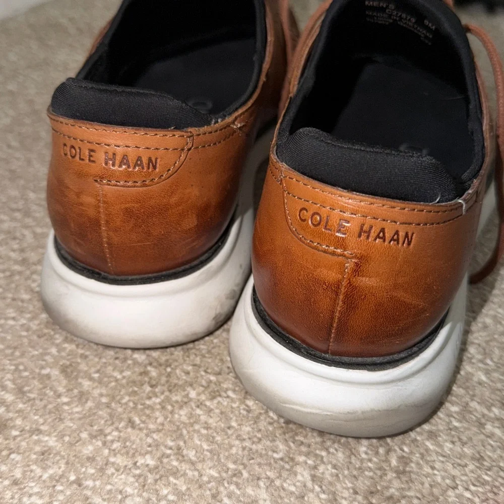 Cole Haan Tan brown Leather lace up zerogrand Oxfords